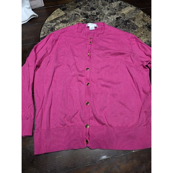 August Silk Pink Button Front Cardigan Sweater Women's Size XL - Picture 1 of 4